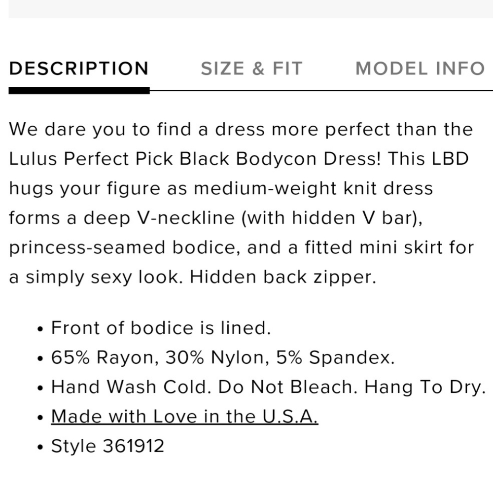 **SOLD** Lulus "Perfect Pick Black Bodycon" V-neck Mini Sheath Dress | Size S - Picture 13 of 15
